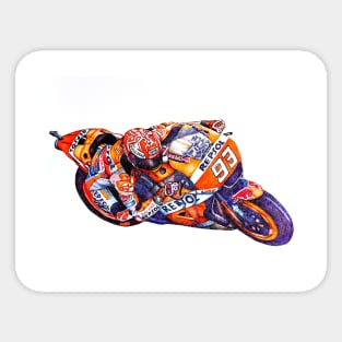 Ballpoint Sketching MotoGP Team No 93 Marc Marquez Sticker